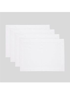 NEW Solino Home 100% European Flax Linen Placemats Set of 4, White